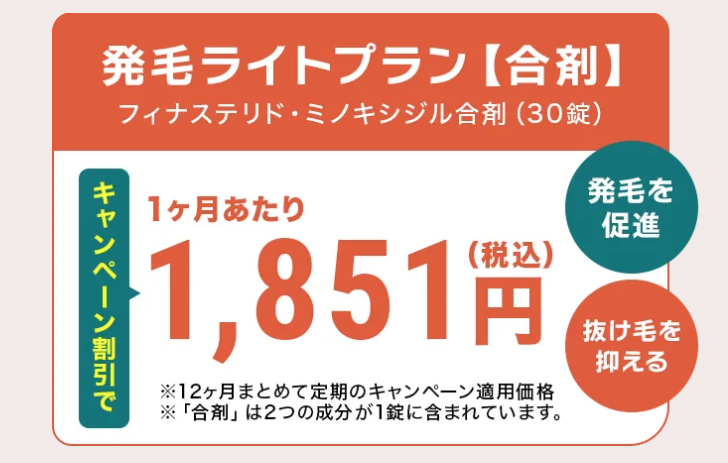 クリニックフォアのAGA治療のクーポンに関する画像