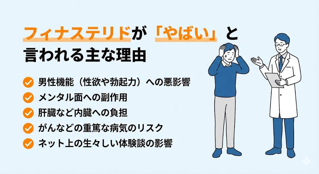 フィナステリドが「やばい」と言われる主な理由