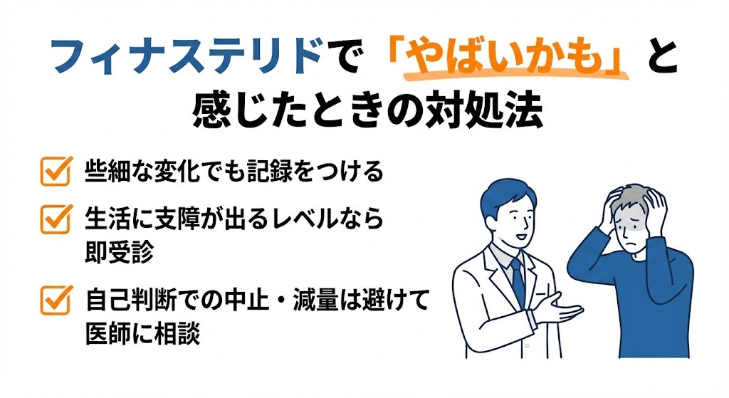 フィナステリドで「やばいかも」と感じたときの対処法