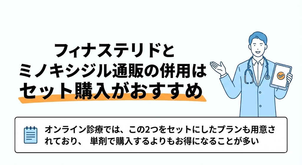 フィナステリドとミノキシジル通販の併用はセット購入がおすすめ