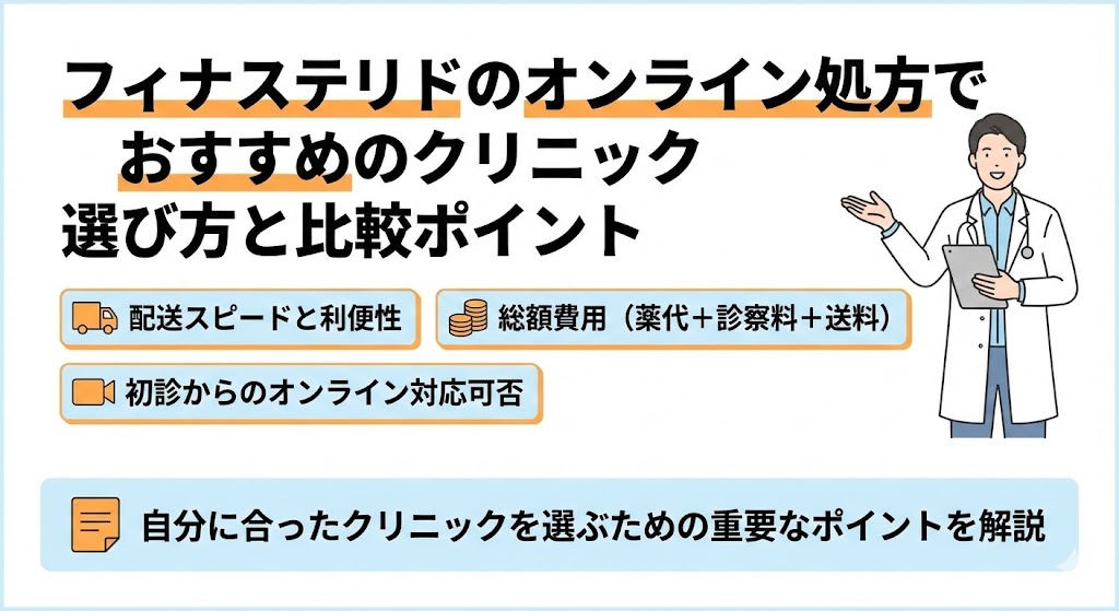 フィナステリドのオンライン処方でおすすめのクリニック選び方と比較ポイント