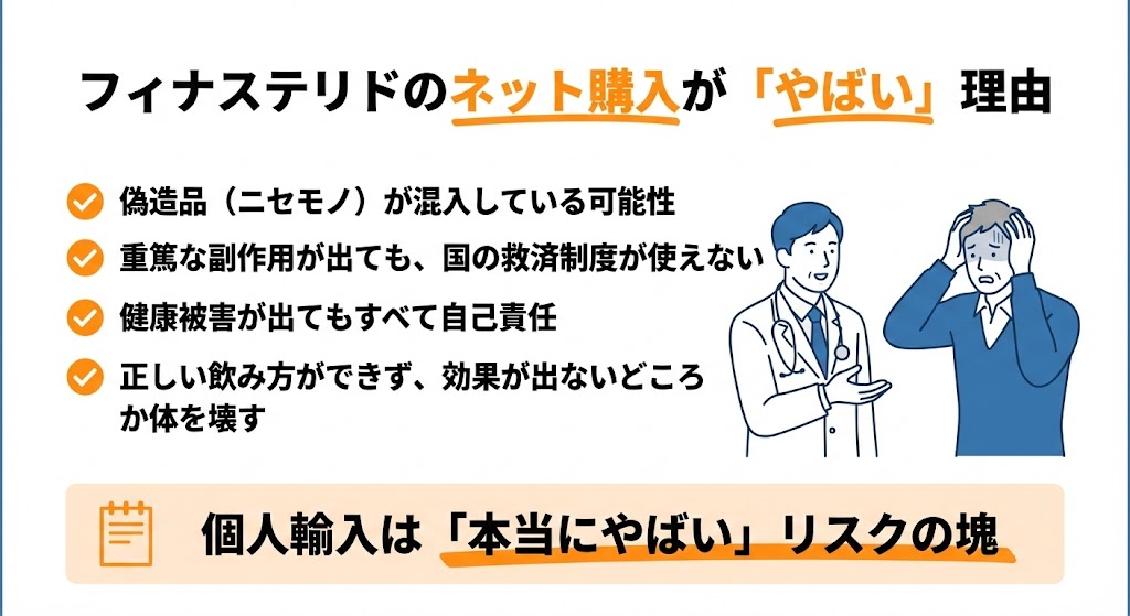 フィナステリドのネット購入が「やばい」理由