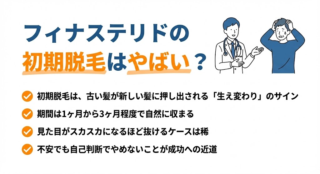 フィナステリドの初期脱毛はやばい？