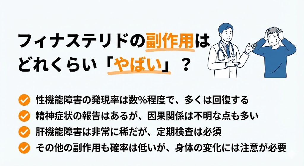 フィナステリドの副作用はどれくらい「やばい」？