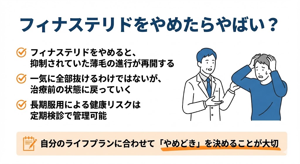 フィナステリドをやめたらやばい？