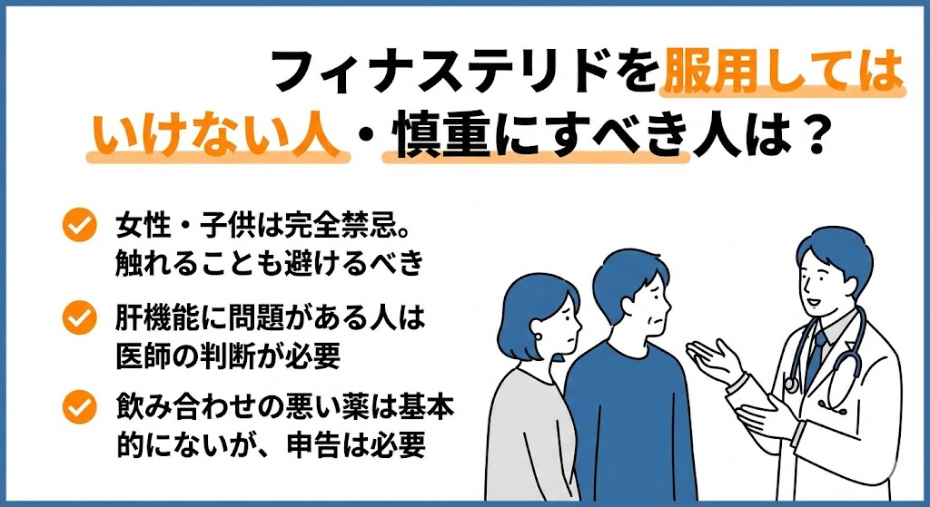 フィナステリドを服用してはいけない人・慎重にすべき人は？