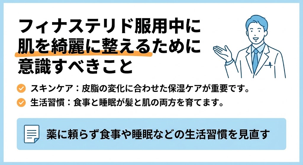フィナステリド服用中に肌を綺麗に整えるために意識すべきこと