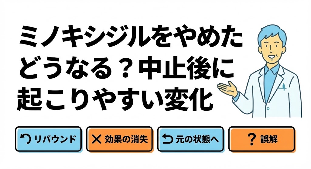 ミノキシジルをやめたらどうなる？中止後に起こりやすい変化