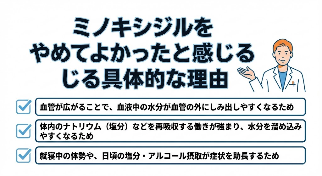 ミノキシジルをやめてよかったと感じる具体的な理由