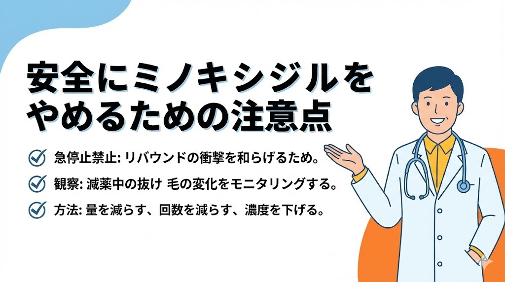 安全にミノキシジルをやめるための注意点