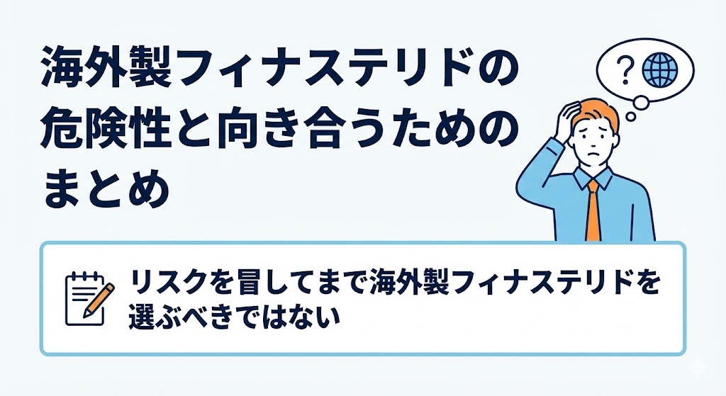 海外製フィナステリドの危険性と向き合うためのまとめ