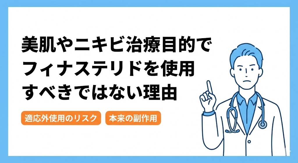 美肌やニキビ治療目的でフィナステリドを使用すべきではない理由