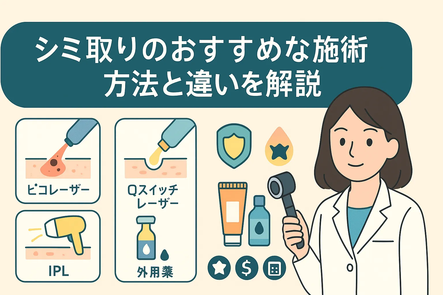 シミ取りのおすすめな施術方法と機器の確認