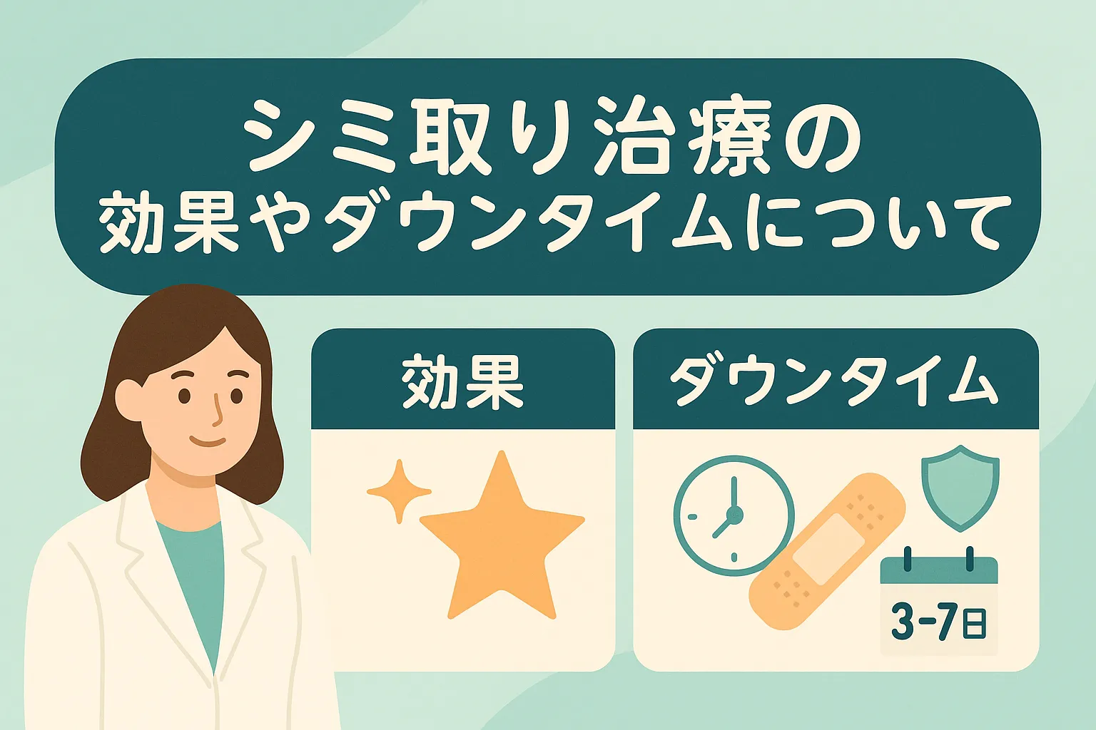シミ取り治療の効果やダウンタイムについて