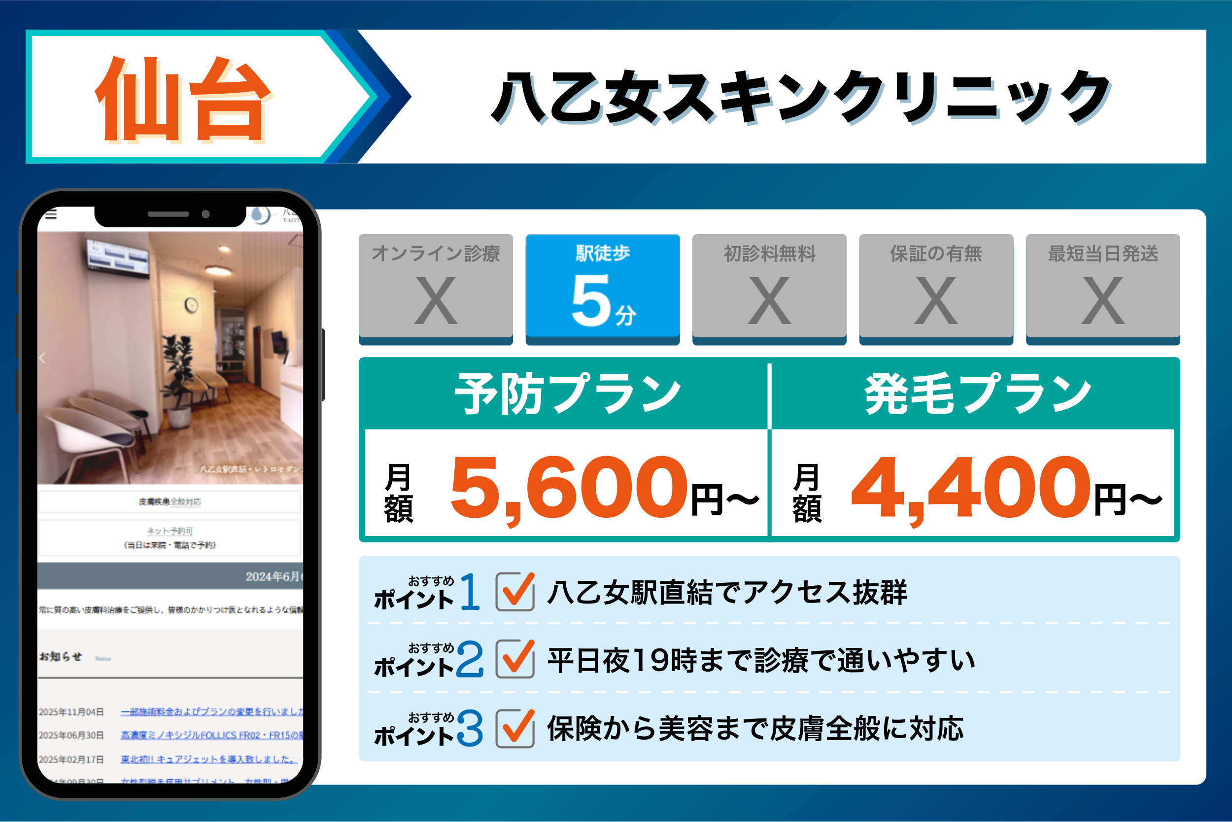 仙台でAGA治療おすすめのクリニック11院！安い費用で薄毛治療ができる評判が良い医院を紹介！ |  駅徒歩2分で土日診療&診断書当日発行OK。神奈川県横浜市の心療内科・精神科