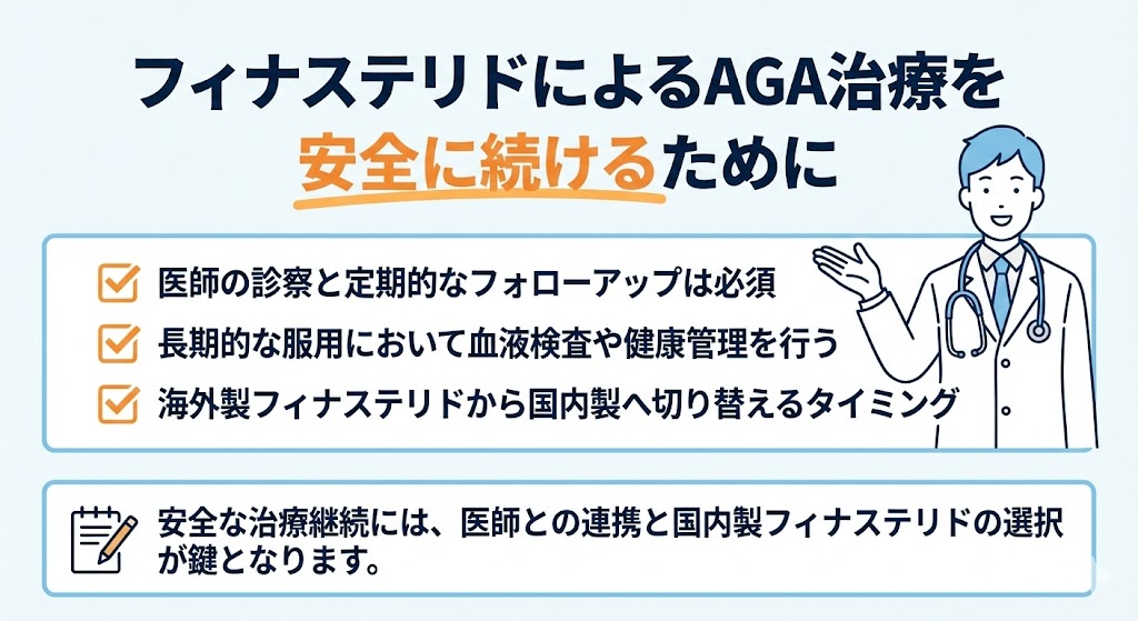 フィナステリドによるAGA治療を安全に続けるために