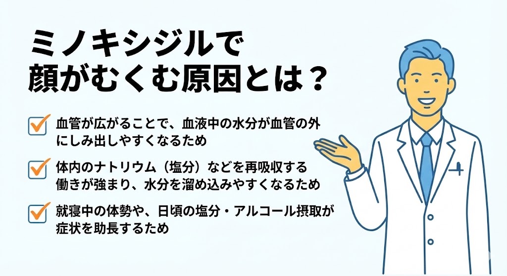 ミノキシジルで顔がむくむ原因とは？