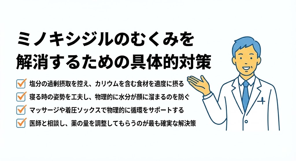 ミノキシジルのむくみを解消するための具体的対策