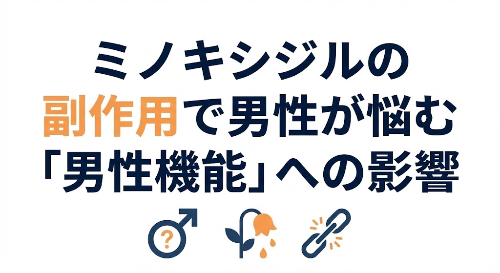 ミノキシジルの副作用で男性が悩む「男性機能」への影響