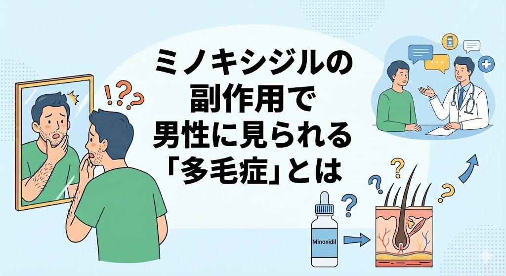 ミノキシジルの副作用で男性に見られる「多毛症」とは