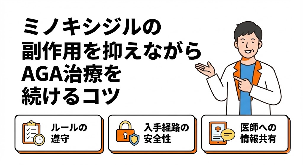 ミノキシジルの副作用を抑えながらAGA治療を続けるコツ