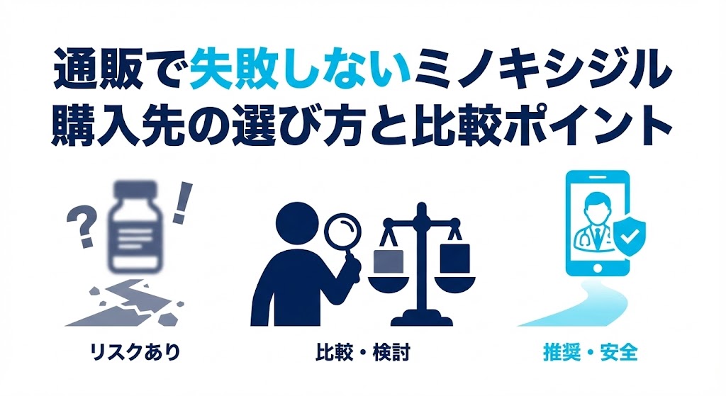ミノキシジルを通販で購入する際に失敗しない！ミノキシジル購入先の選び方と比較ポイント
