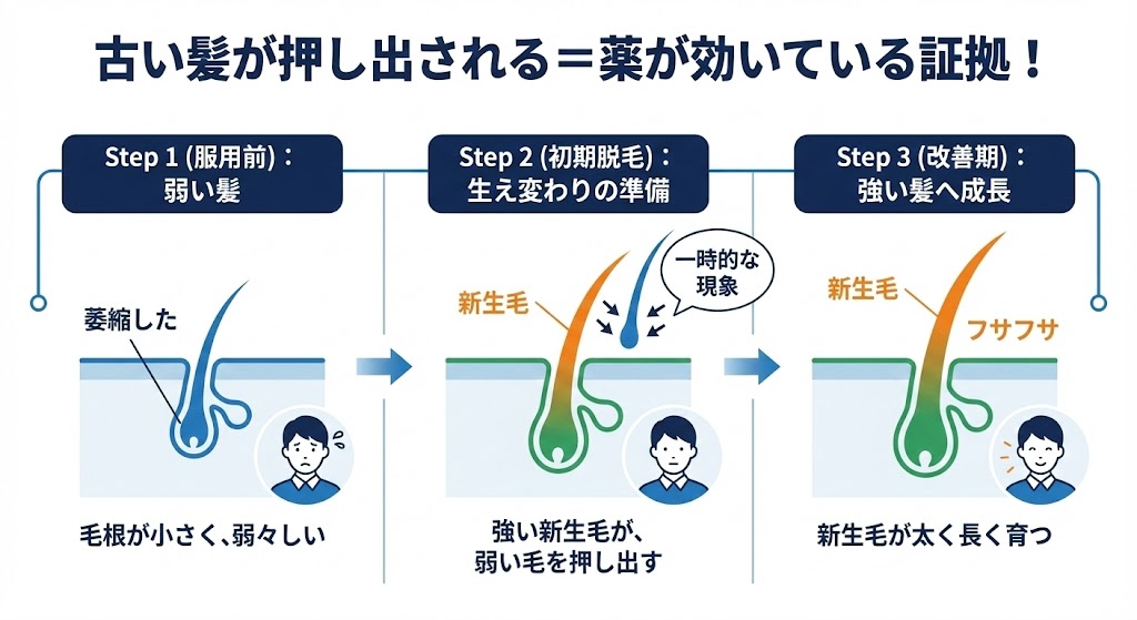 飲み始めたら抜け毛が増えた
