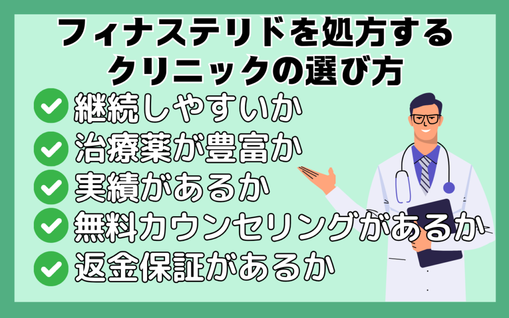 フィナステリドを処方してもらうクリニックの選び方