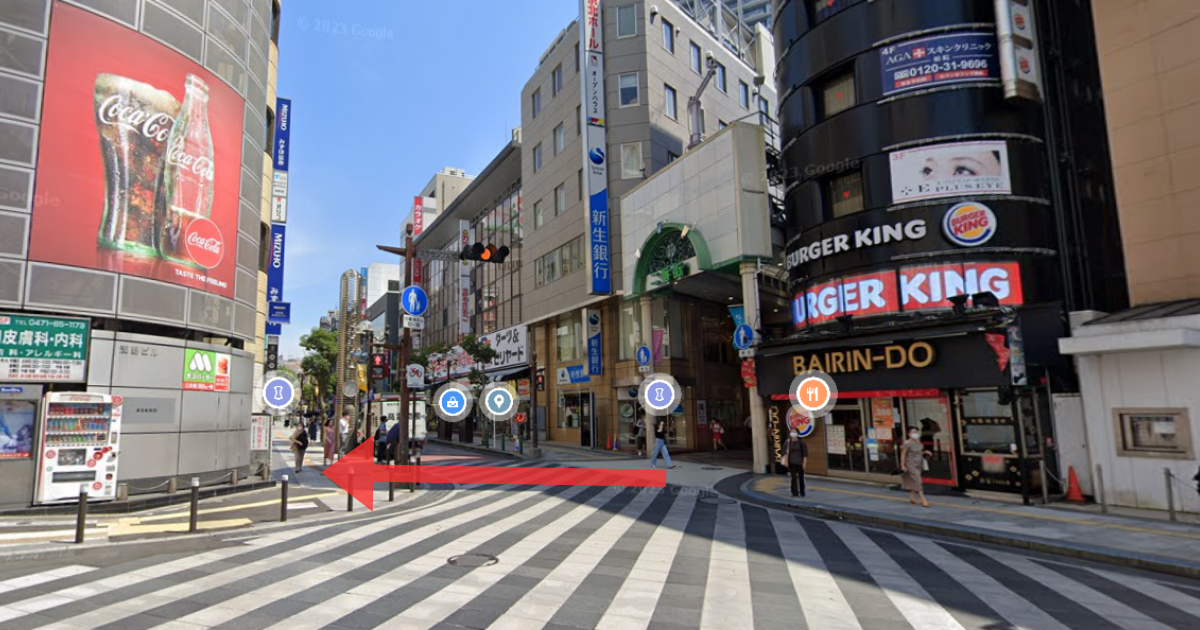 メンズライフクリニック 千葉・柏院の最寄り駅からの経路案内画像2
