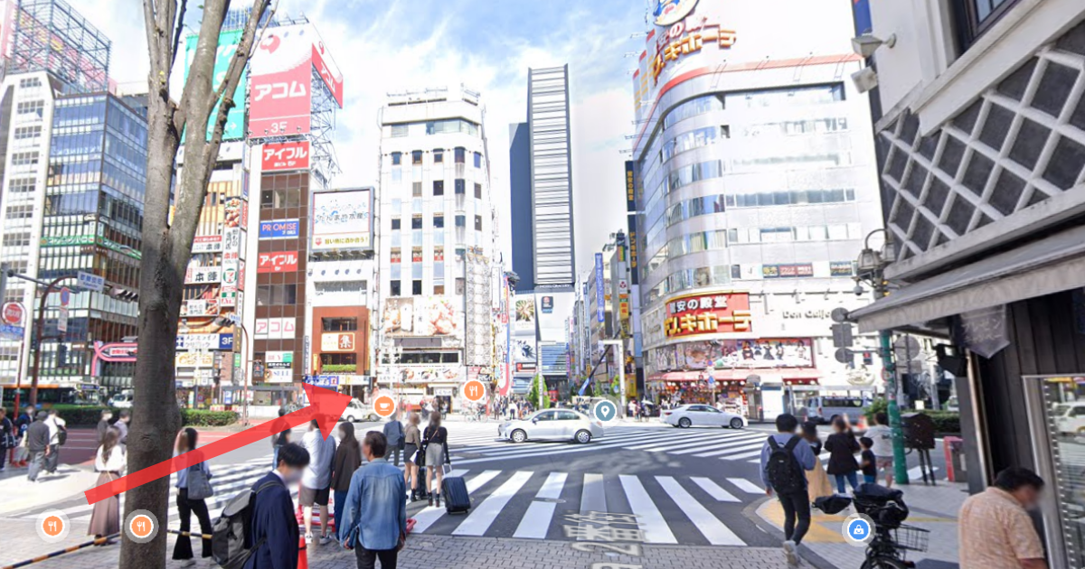メンズライフクリニック 新宿院の最寄り駅からの経路案内画像3