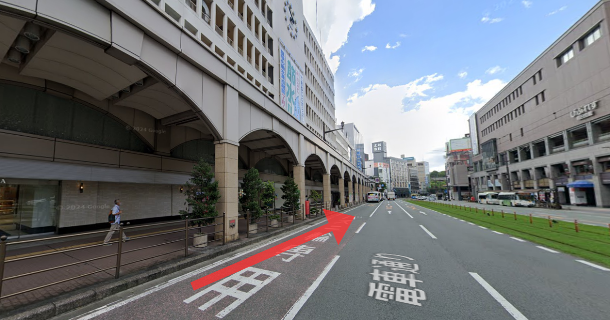 メンズライフクリニック 熊本・下通院の最寄り駅からの経路案内画像2