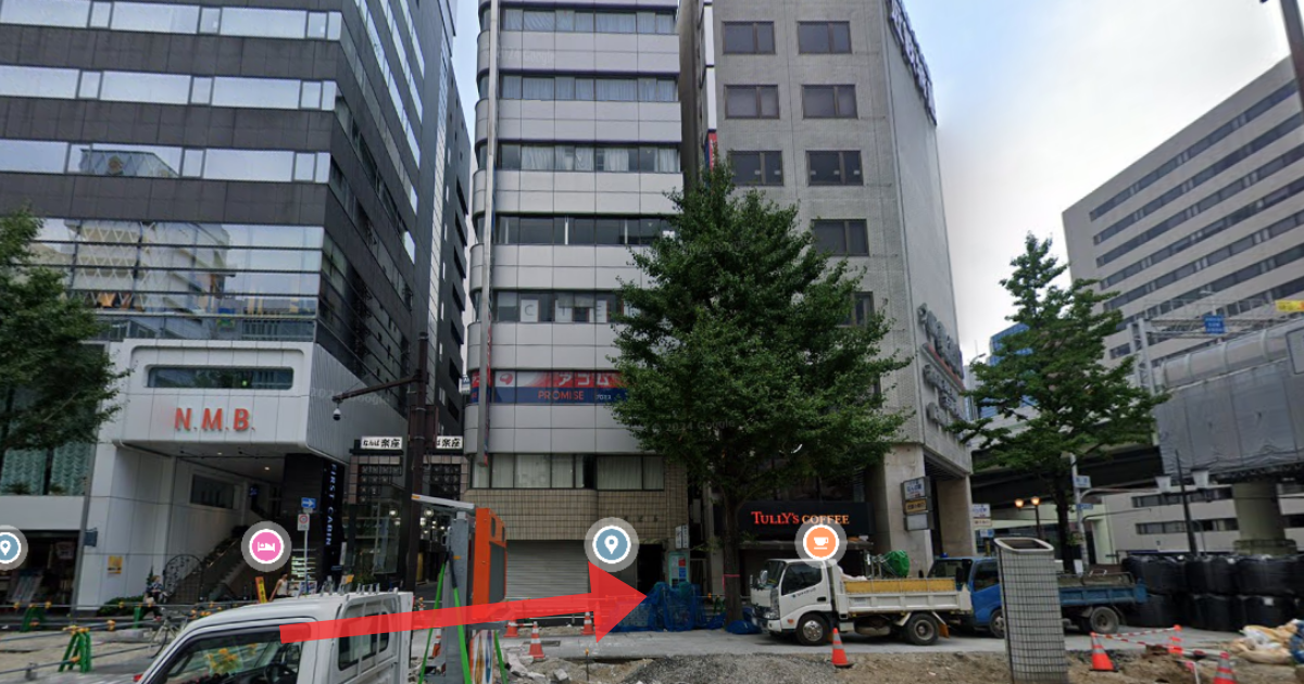 メンズライフクリニック 難波院の最寄り駅からの経路案内画像3