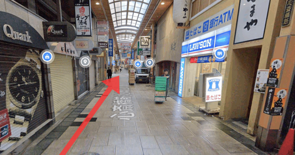 ABCクリニック 心斎橋院の心斎橋駅からの経路案内画像2