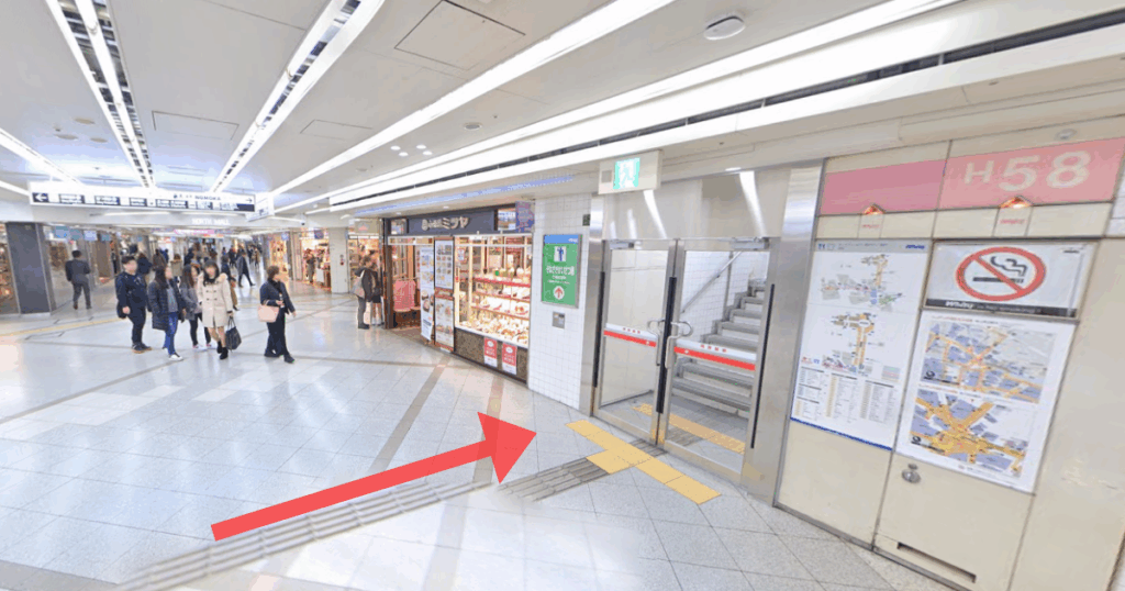 ABCクリニック 梅田院の梅田駅からの経路案内画像1