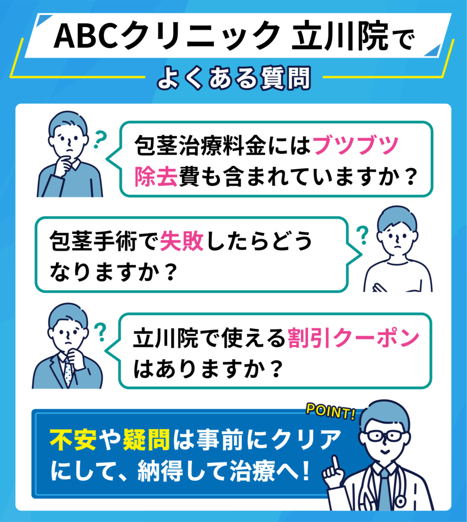 ABCクリニック立川院でよくある質問イラスト画像