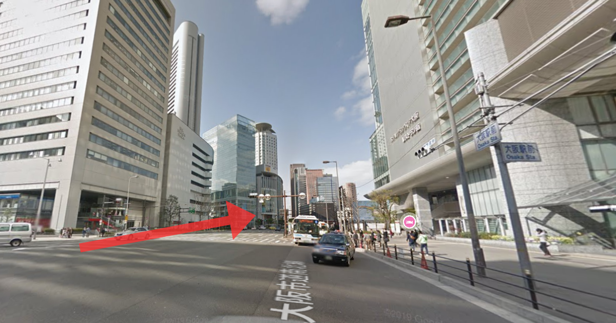 MSクリニック大阪の最寄り駅からの経路案内画像2