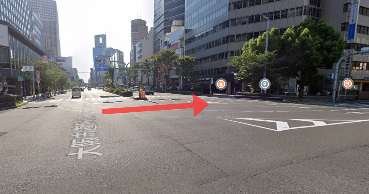 MSクリニック大阪の最寄り駅からの経路案内画像5