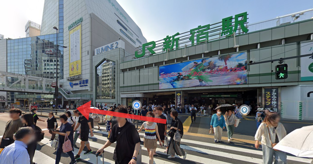 MSクリニック新宿の最寄り駅からの経路案内画像1