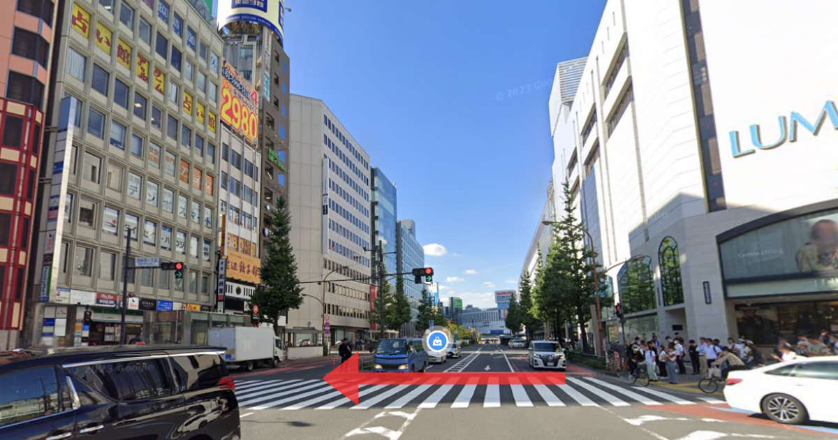 MSクリニック新宿の最寄り駅からの経路案内画像2