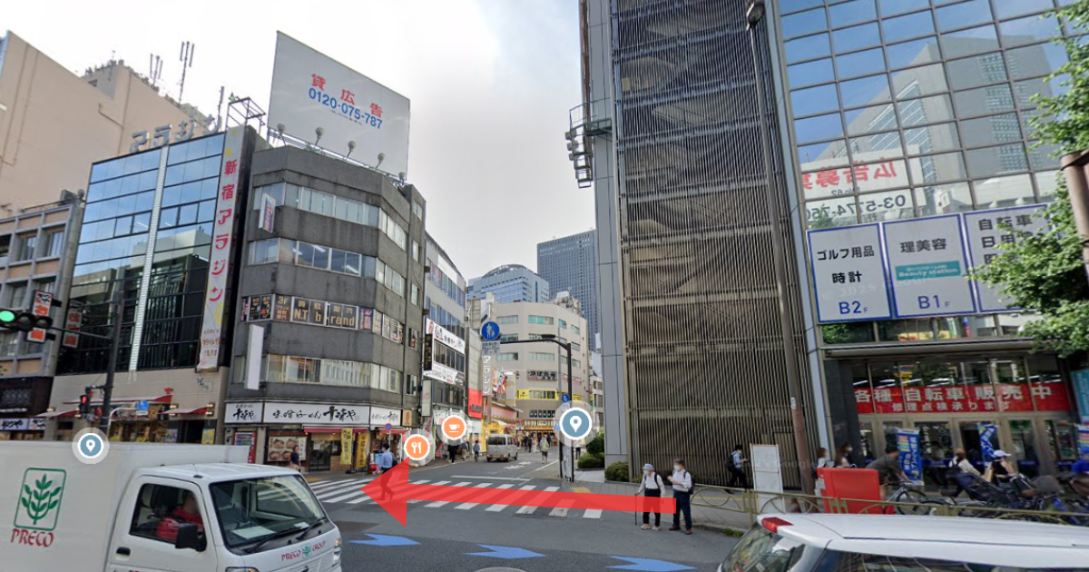MSクリニック新宿の最寄り駅からの経路案内画像4
