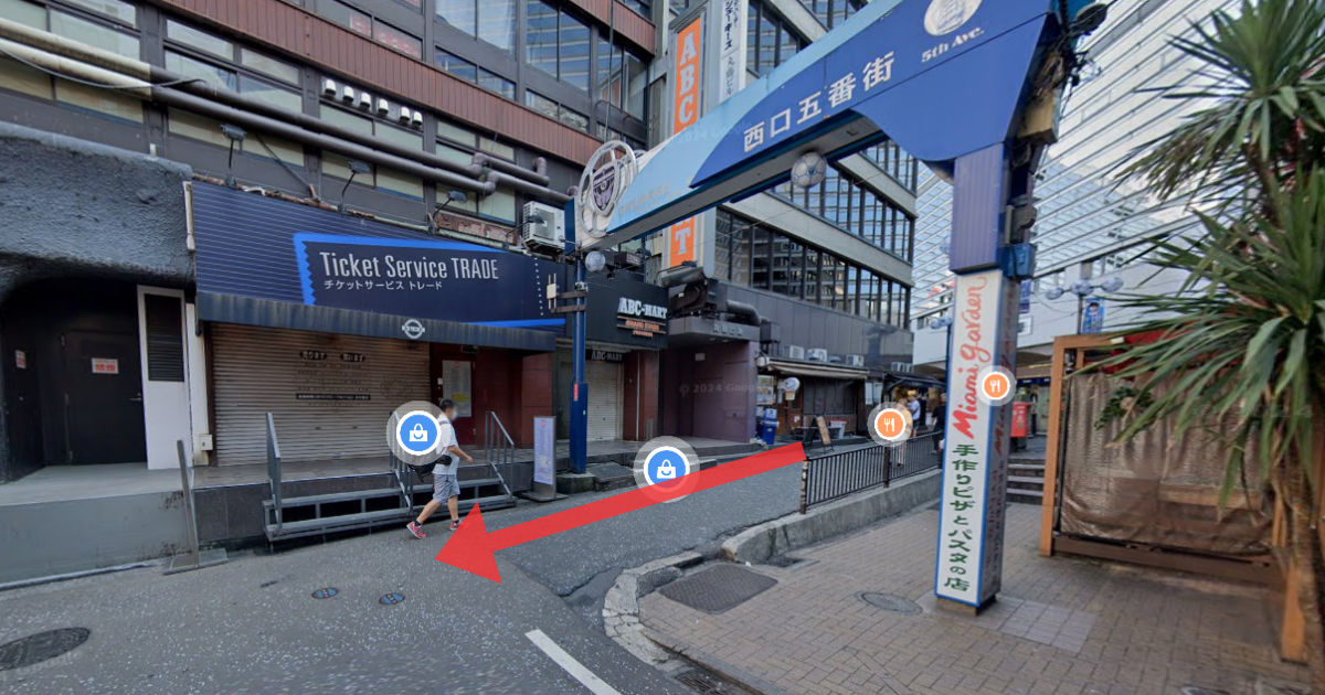 MSクリニック横浜の最寄り駅からの経路案内画像1