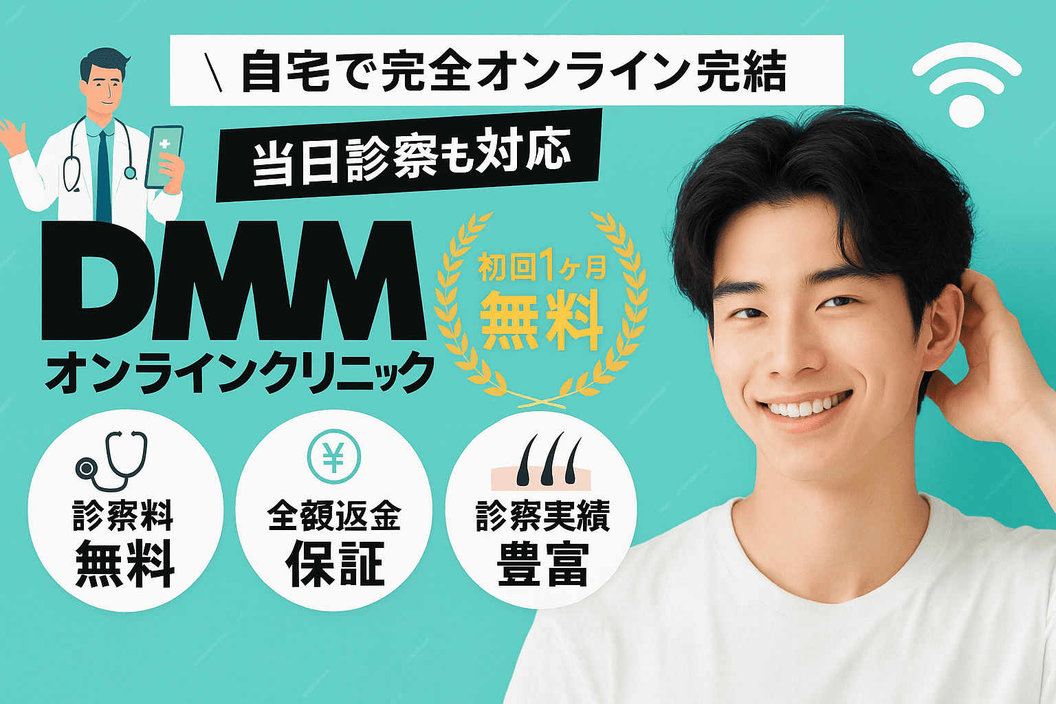 DMMオンラインクリニックのAGA治療の口コミ・評判を紹介！料金プランやクーポン、予約方法、お薬についても解説