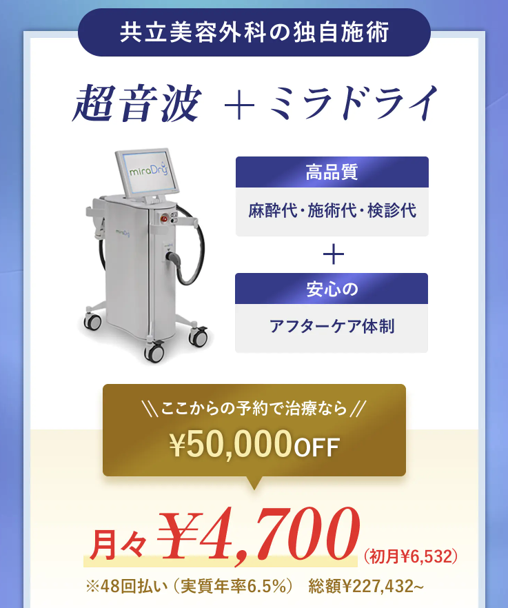 共立美容外科のミラドライに関する画像