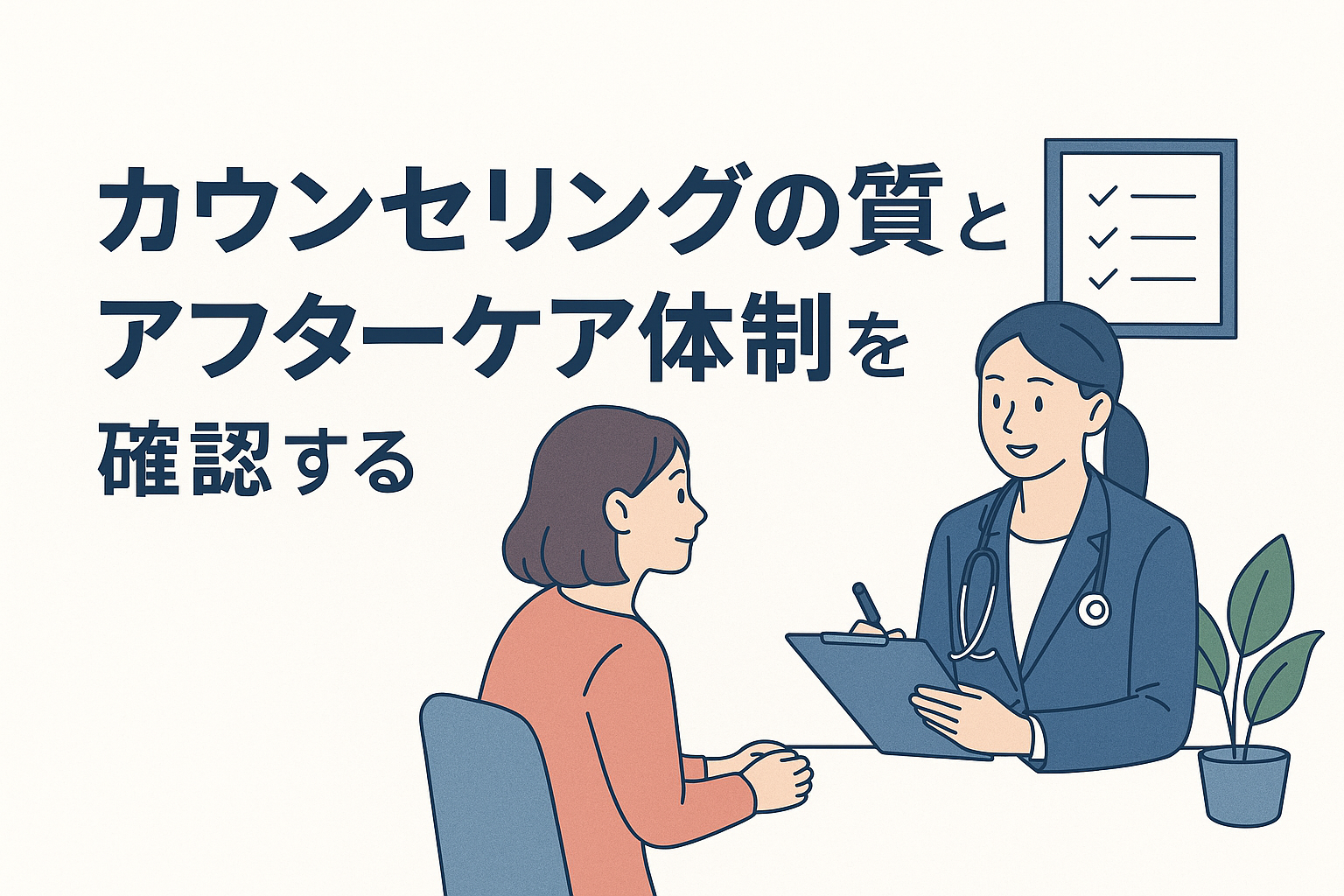 カウンセリングの質とアフターケア体制を確認する