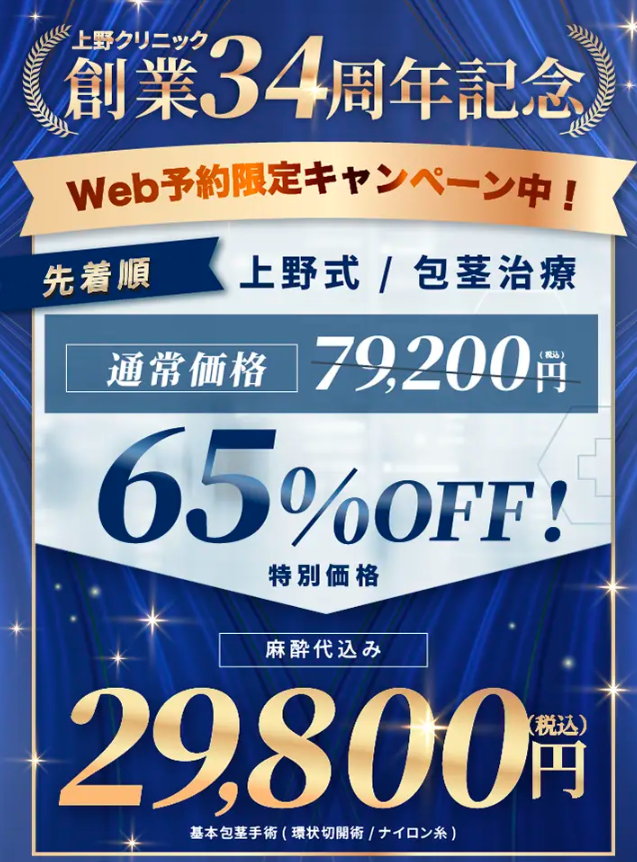 東京上野クリニックの包茎手術に関する詳細な画像
