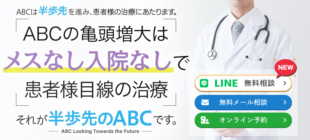 ABCクリニックの亀頭増大の料金体系