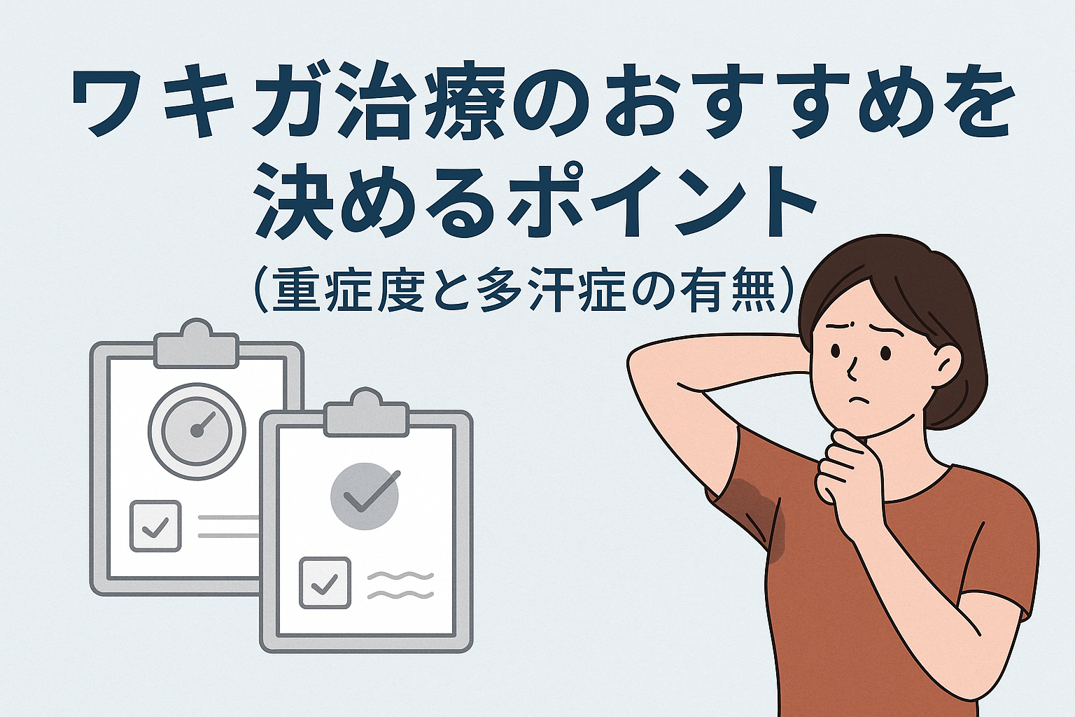 ワキガ治療のおすすめを決めるポイント（重症度と多汗症の有無）
