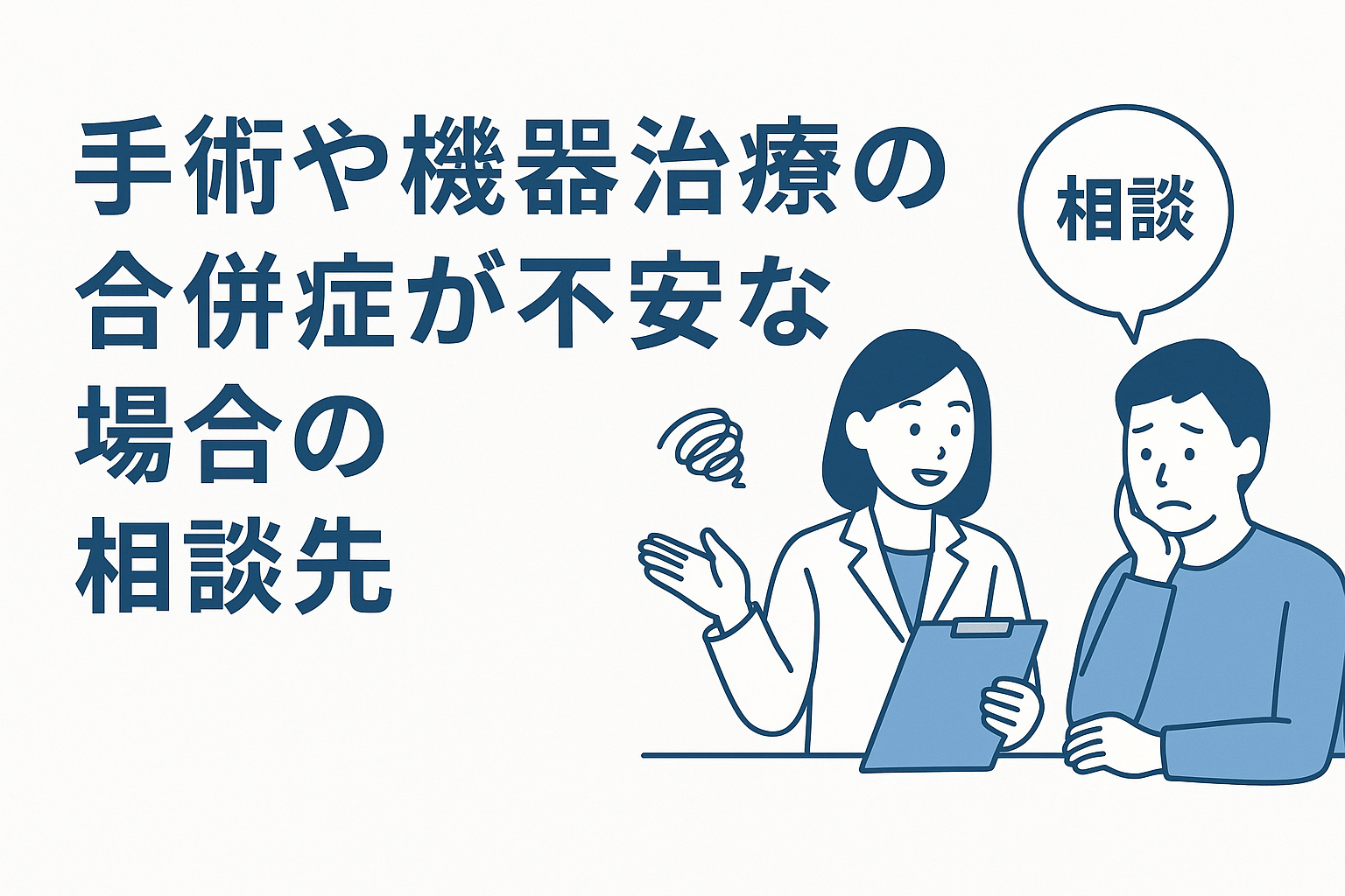 手術や機器治療の合併症が不安な場合の相談先
