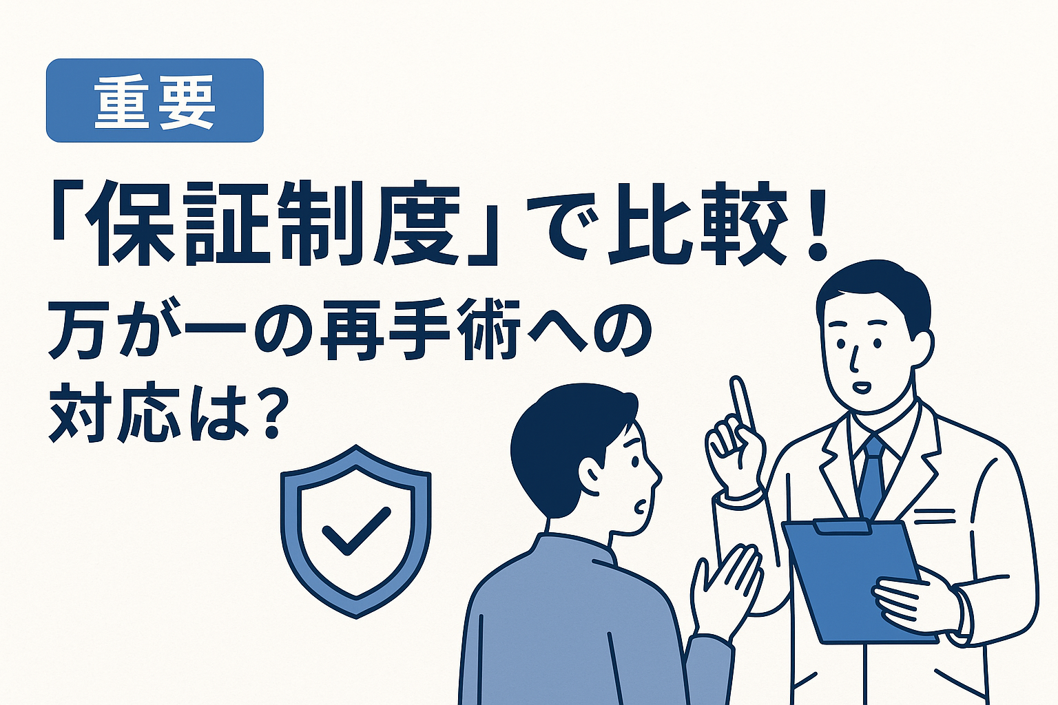 【重要】「保証制度」で比較!万が一の再手術への対応は?