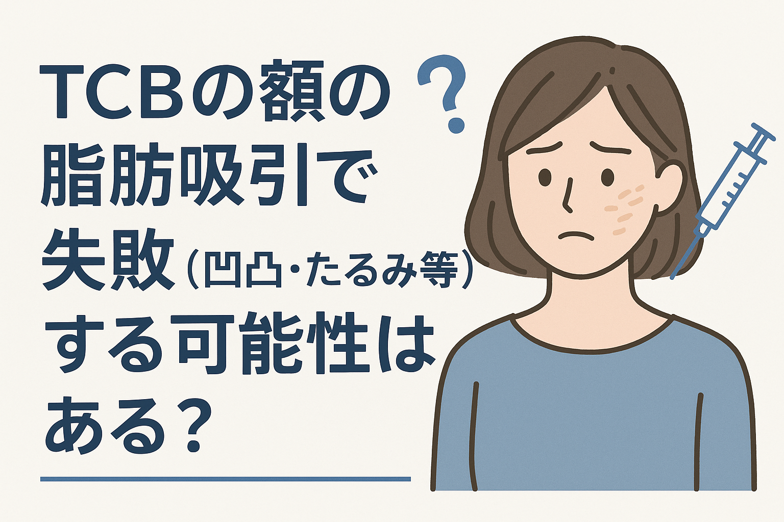 TCBの顔の脂肪吸引で失敗(凹凸・たるみ等)する可能性はある?